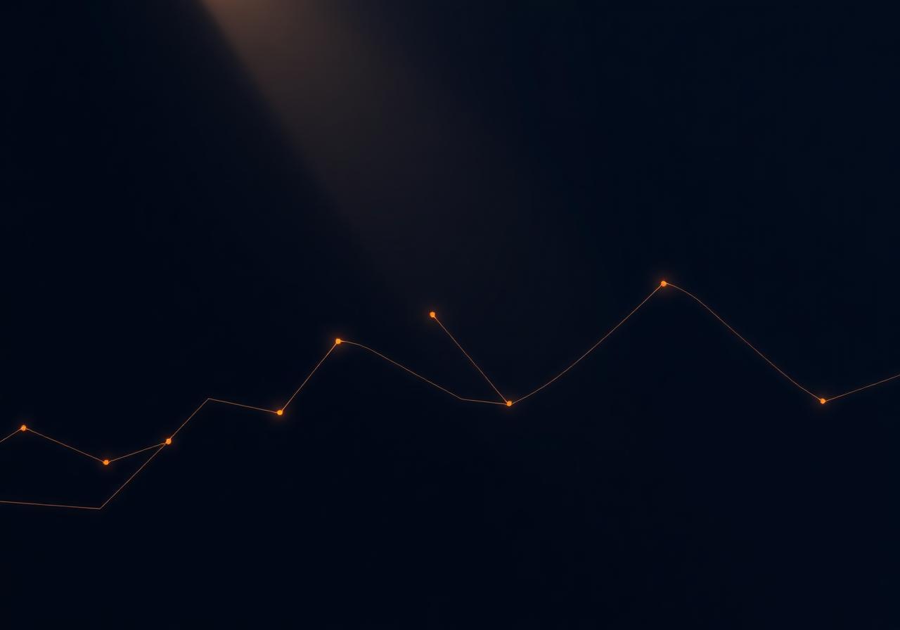 Minimal gold signal lines on midnight navy