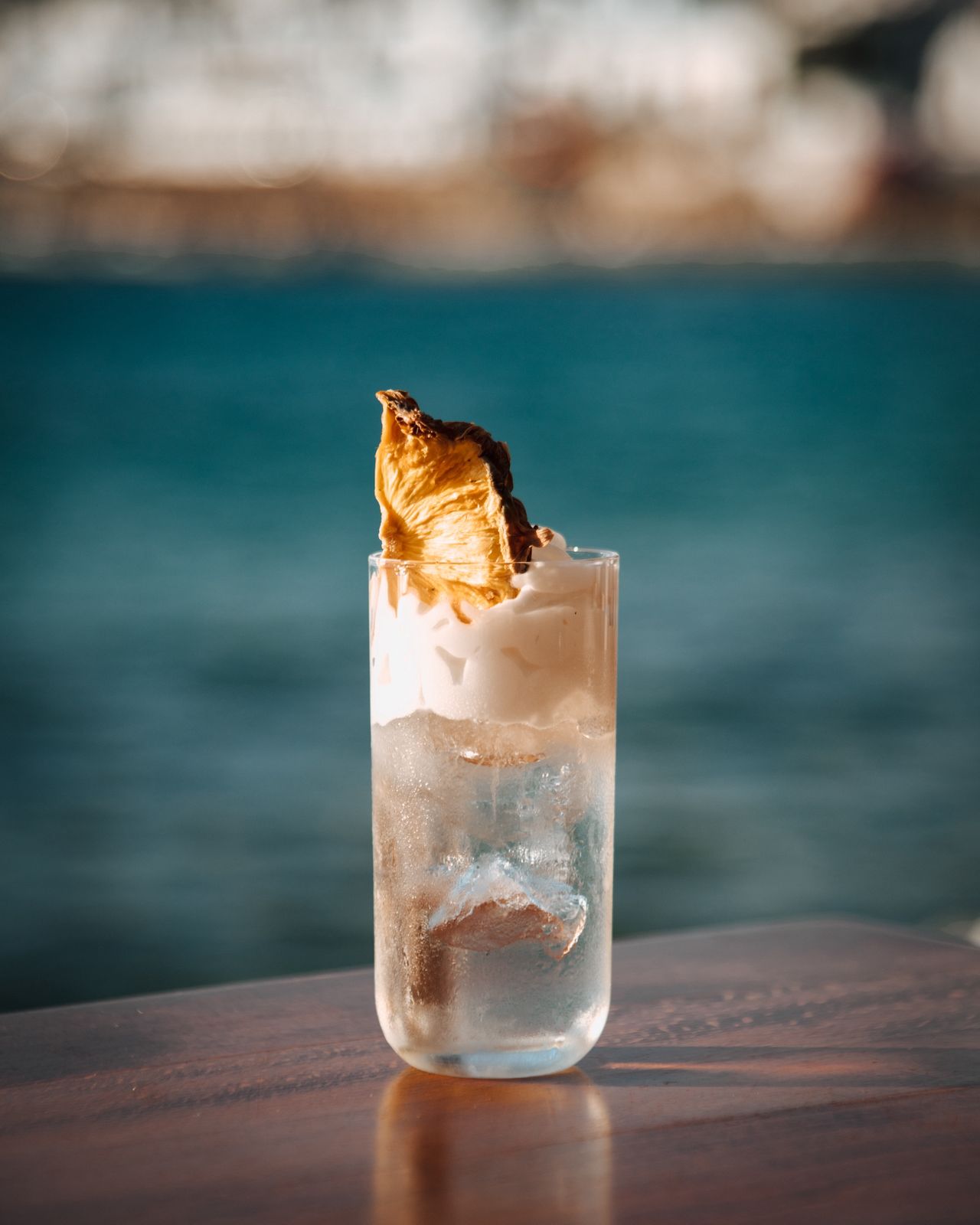 Signature cocktail by the sea